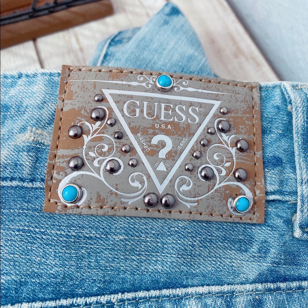 Guess Blue Washed and Distress Jeans - Picture 6 of 9